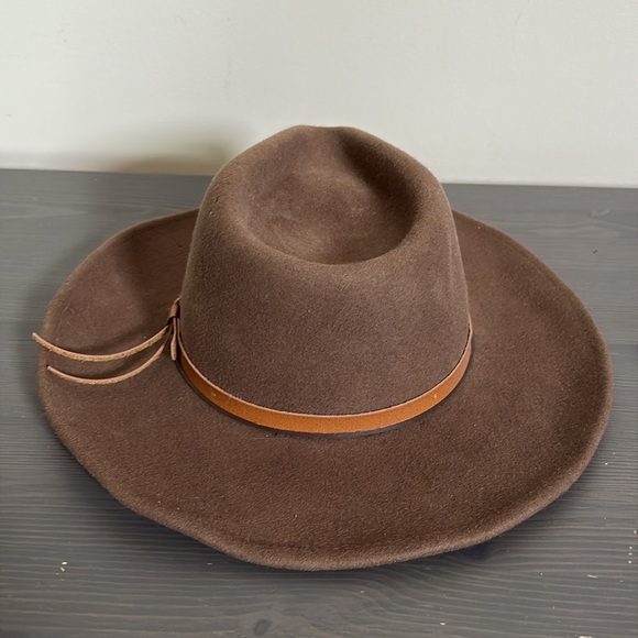Outback Trading Company Wool Tassy Crusher Cowboy Hat UPF Protection Brown S/M - Picture 3 of 14